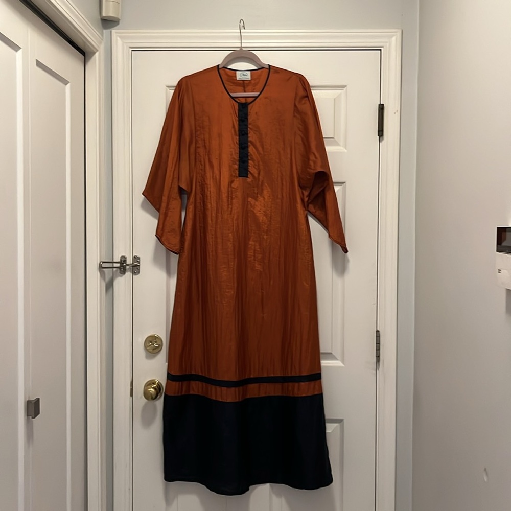 Alpine Orange and Black Casual kaftan silk vintage 🧡🖤